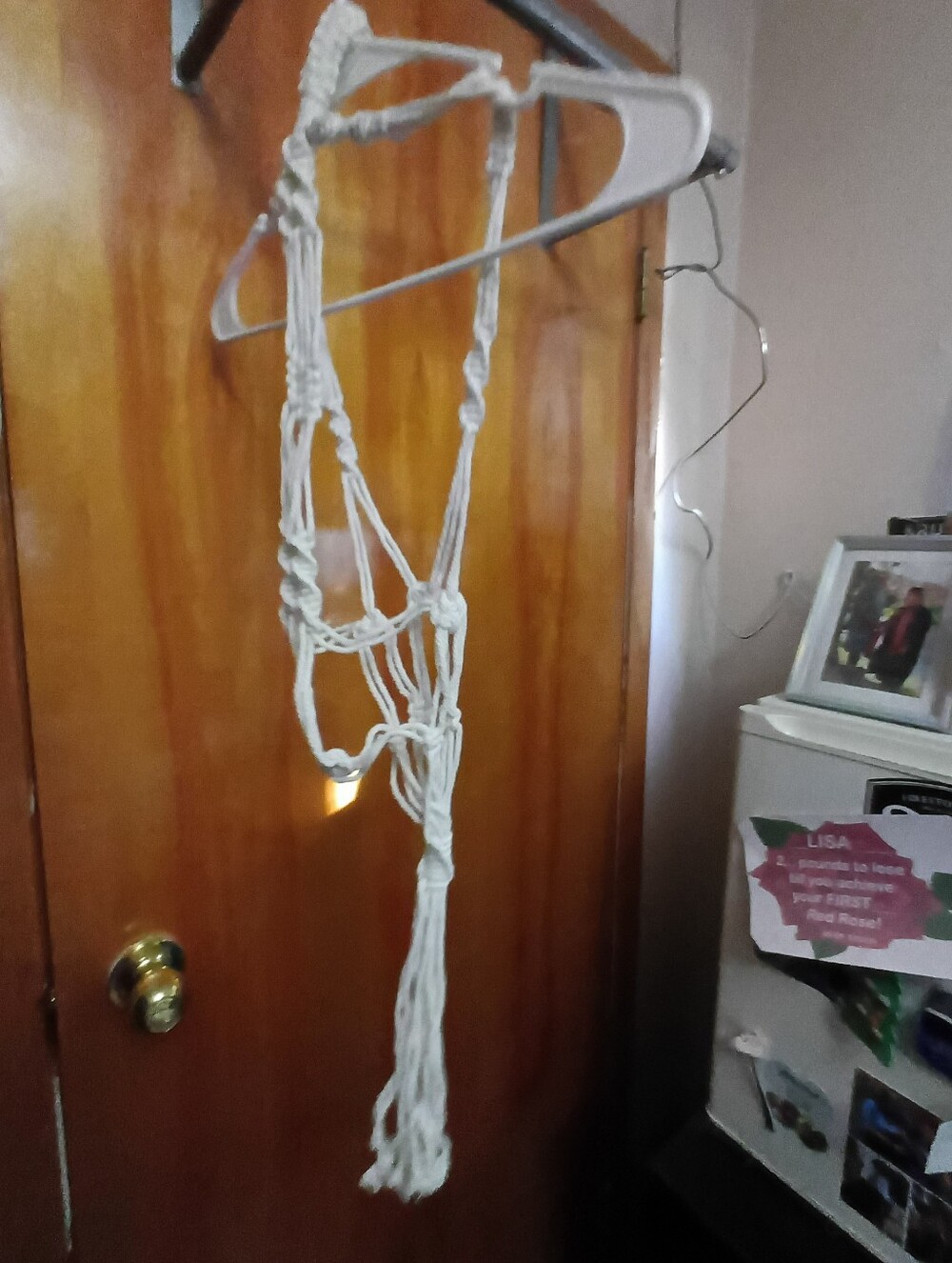 Handmade White Macramé Plant Holder- Boho Home Decor